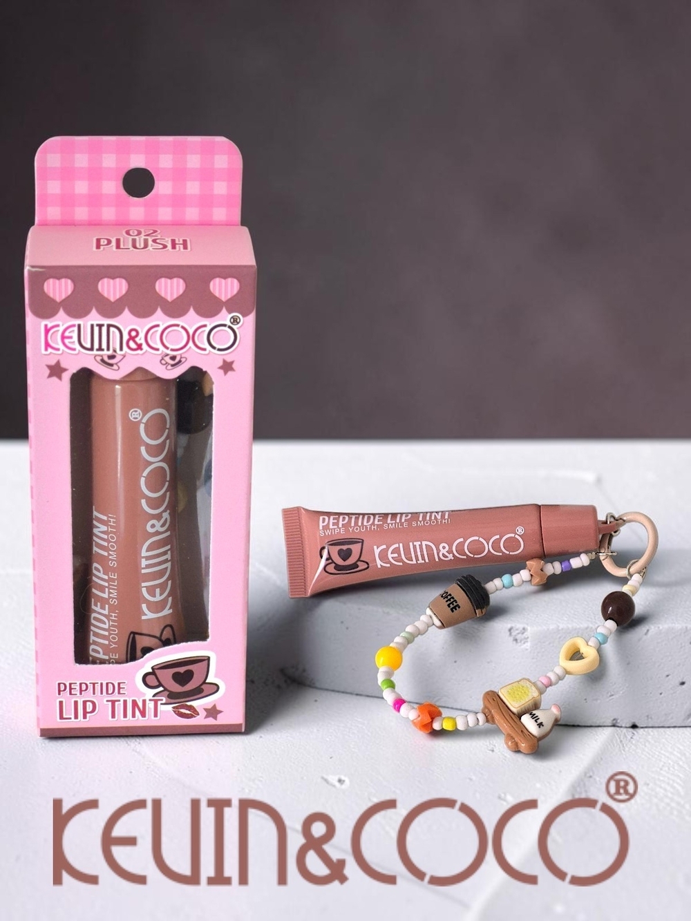 KEVIN & COCO Peptide Lip Tint with Keychain - 02 PLUSH